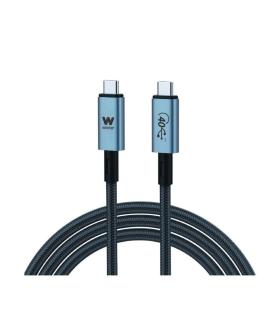 Cable USB 3.1 Tipo-C Woxter PE26-183/ USB Tipo-C Macho - USB Tipo-C Macho/ Hasta 240W/ 40Gbps/ 2m/ Negro