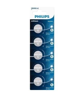 Pack de 5 Pilas de Botn Philips CR2032P5/01B Lithium/ 3V