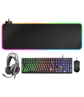 Pack Gaming Mars Gaming MCPEX/ Teclado H-MECH  + Ratn ptico + Auriculares con Micrfono + Alfombrilla