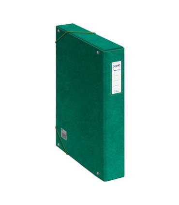 CAJAS DE PROYECTOS CARTN FORRADO LOMO DE 5 CM VERDE CON ETIQUETA 245X350X50 DOHE 09730