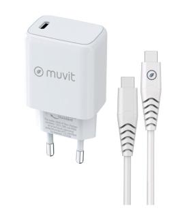 Cargador de Pared Muvit For Change MCPAK0044/ 1xUSB Tipo-C + Cable USB Tipo-C/ 20W