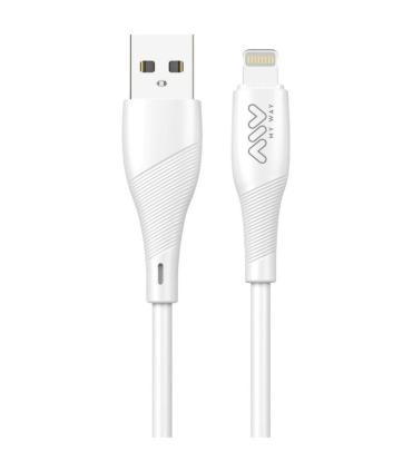 Cable USB 2.0 Lightning Myway MWUSC0021/ USB Macho - Lightning Macho/ 1m/ Blanco