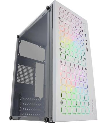 Caja Microatx Gaming Mars Gaming Mc-core White Frontal Metal-mesh Con 2 Ventiladores Frgb 120mm Ventana Lateral Completa Sin