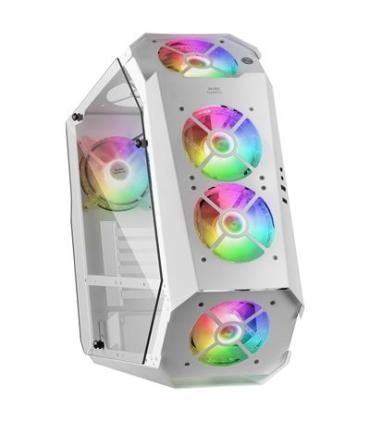 Caja Atx Semitorre Gaming Mars Gaming Mc51 White Diseo Extremo 5 Ventiladores 120mm Chroma Rgb Laterales De Cristal Templado