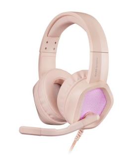 Headset Mars Gaming Mh320 Pink Hi-fi Ultra-bass 3d Jack 3.5mm Iluminacion Rgb Flow (alimentada Por Usb) Micro Con Cancelacion