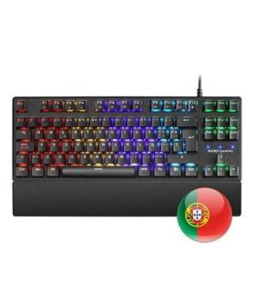 Teclado Mecanico Compacto Tkl Mars Gaming Mkxtkl Portugues Switch Azul Outemu Sq Iluminacion Rgb Reposamuecas Extraible