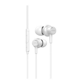 Auricular Intrauditivo Aiwa Estm-500wt White Diamond Carcasa De Alumino Driver 10mm Con Iman N40 Y Diafragma De Titanio Contr