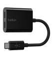 Adaptador Belkin F7u081btblk Usb-c De Audio Y Carga Color Negro