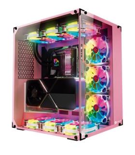 Talius caja Atx gaming Cronos Orchid RGB cristal templado USB 3.0 (Incluye 3 ventiladores)