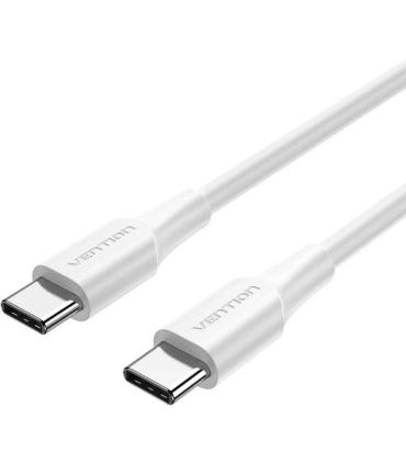 Cable USB 2.0 Tipo-C 3A Vention TRCWH/ USB Tipo-C Macho - USB Tipo-C Macho/ Hasta 60W/ 480Mbps/ 2m/ Blanco