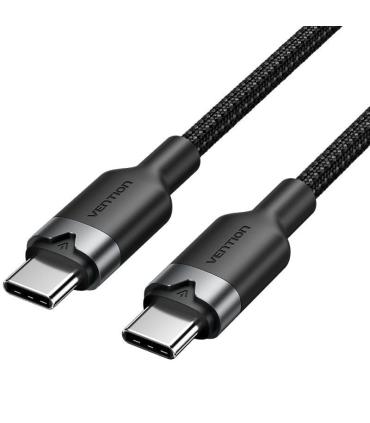 Cable USB 2.0 Tipo-C 3A Vention TRDBH/ USB Tipo-C Macho - USB Tipo-C Macho/ Hasta 60W/ 480Mbps/ 2m/ Negro