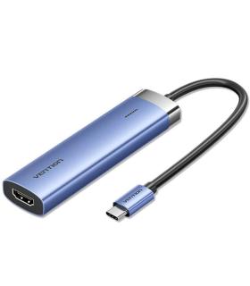 Docking USB Tipo-C Vention TGESB/ 3xUSB/ 1xHDMI/ 1xUSB Tipo-C PD