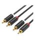 Cable Estreo Vention BCMBD/ 2x RCA Macho - 2x RCA Macho/ 50cm/ Negro