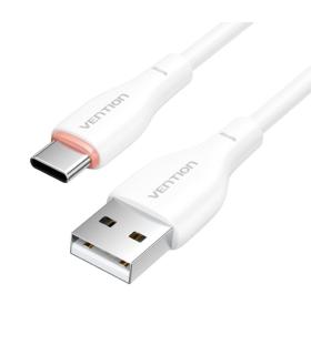 Cable USB Tipo-C Vention H25WF/ USB Tipo-C Macho - USB Macho/ 15W/ 480Mbps/ 1m/ Blanco