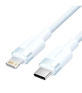 Cable USB Tipo-C Lightning Vention LALSF/ USB Tipo-C Macho - Lightning Macho/ 27W/ 480Mbps/ 1m/ Azul