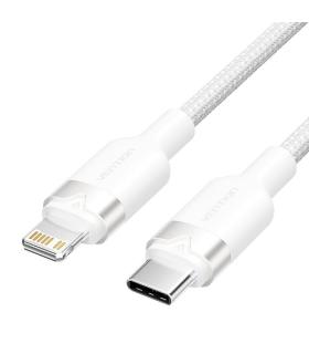 Cable USB Tipo-C Lightning Vention LALWF/ USB Tipo-C Macho - Lightning Macho/ 27W/ 480Mbps/ 1m/ Blanco