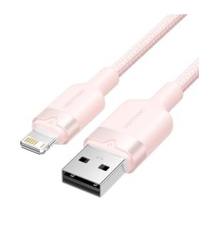 Cable USB Lightning Vention LANBH/ USB Macho - Lightning Macho/ 480Mbps/ 1m/ Rosa