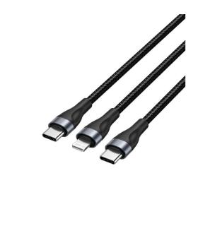 Cable USB Tipo-C Vention H17BAV/ USB Tipo-C Macho - Lightning Macho/ USB Tipo-C Macho/ 60W/ 480Mbps/ 1.2m/ Negro