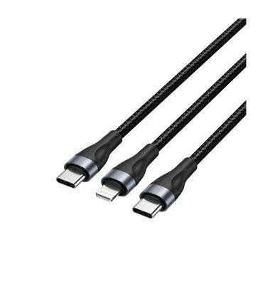 Cable USB Tipo-C Vention H17BAV/ USB Tipo-C Macho - Lightning Macho/ USB Tipo-C Macho/ 60W/ 480Mbps/ 1.2m/ Negro