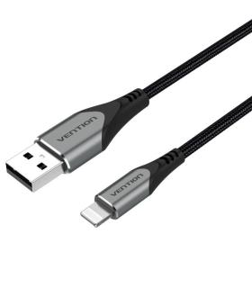 Cable USB 2.0 Lightning Vention LABHH/ USB Macho - Lightning Macho/ Hasta 12W/ 480Mbps/ 2m/ Gris