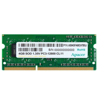 Memoria RAM Apacer 4GB/ DDR3/ 1600MHz/ 1.35V/ SODIMM