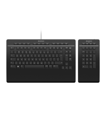 3Dconnexion Keyboard Pro with Numpad teclado Oficina USB + RF Wireless + Bluetooth QWERTZ Alemn Negro