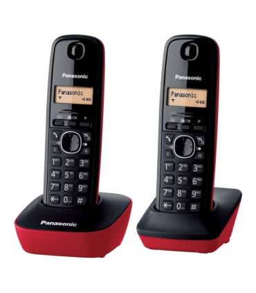 Telfono Inalmbrico Panasonic KX-TG1612/ Pack DUO/ Negro y Rojo