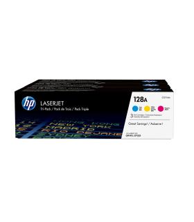 HP Pack de ahorro de 3 cartuchos de tóner original LaserJet 128A cian magenta amarillo