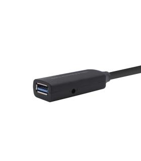 AISENS Cable USB 3.0 Prolongador Con Amplificador, Tipo A M-A H, Negro, 5.0m