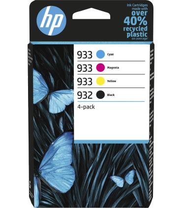 HP Paquete de 4 tintas Originales 932 negro y 933 cian magenta amarillo