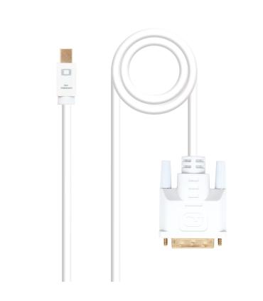 Nanocable Cable conversor Mini DP a DVI, Mini DP M - DVI M, Blanco, 2.0 M