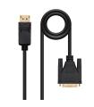 Nanocable Cable conversor DISPLAYPORT a DVI, DP/M - DVI/M, Negro, 3.0 M