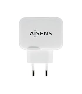 AISENS Cargador USB 17W 5V 3.4A, 2xUSB Con Control AI, Blanco