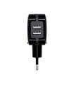 AISENS Cargador USB 17W 5V/3.4A, 2xUSB Con Control AI, Negro