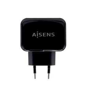 AISENS Cargador USB 17W 5V 3.4A, 2xUSB Con Control AI, Negro