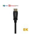 AISENS Cable Displayport Certificado V1.4 8k@60hz, DP/M-DP/M, Negro, 1.0m