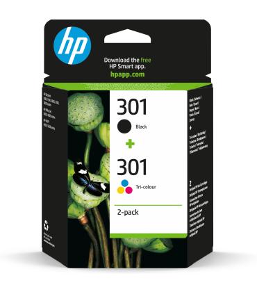 HP Pack de ahorro de 2 cartuchos de tinta original 301 negro Tri-color