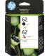 HP Pack de ahorro de 2 cartuchos de tinta original 62 negro tricolor