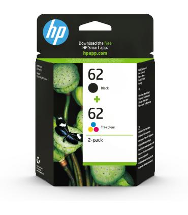 HP Pack de ahorro de 2 cartuchos de tinta original 62 negro tricolor