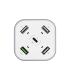 AISENS Cargador 48W 5 Puertos 3x USB-A 1x USB-C 1x USB QC3.0, Blanco