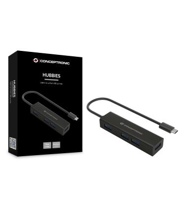 Conceptronic HUBBIES07B hub de interfaz USB 3.2 Gen 1 (3.1 Gen 1) Type-C 5000 Mbit s Negro