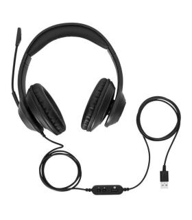 Targus AEH102GL auricular y casco Auriculares Alámbrico Diadema Llamadas Música USB tipo A Negro