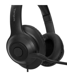 Targus AEH102GL auricular y casco Auriculares Alámbrico Diadema Llamadas Música USB tipo A Negro