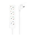 AISENS Base Multiple 4 Tomas Sin Interruptor Con Cable 3x1.5mm2, Blanco, 1.4m