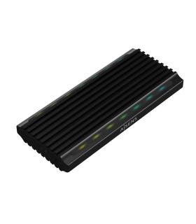 AISENS Caja Externa M.2 RGB Gaming ASM2-RGB012B SATA NVMe A USB3.1 Gen2, Negra