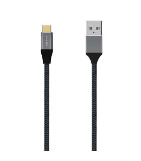 AISENS Cable USB 3.1 Gen2 Aluminio 10Gbps 3A, Tipo USB-C M-A M, Gris, 0.5M