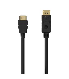 AISENS Cable Conversor DISPLAYPORT a HDMI, DP M-HDMI M, Negro, 0.5M