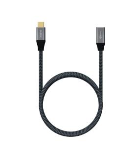 AISENS Cable USB 3.2 Gen2X2 Aluminio 20Gbps 5A 100W, Tipo USB-C M-USB-C H, Gris, 1.0M