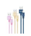 Nanocable 3 Cables Lightning a USB 2.0, Lightning/M-USB A/M, Rosa, Dorado y Azul Pacífico, 1 m