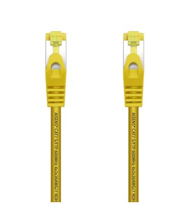 AISENS Cable De Red Latiguillo RJ45 LSZH Cat.7 600 MHz S FTP PIMF AWG26, Amarillo, 2.0 m